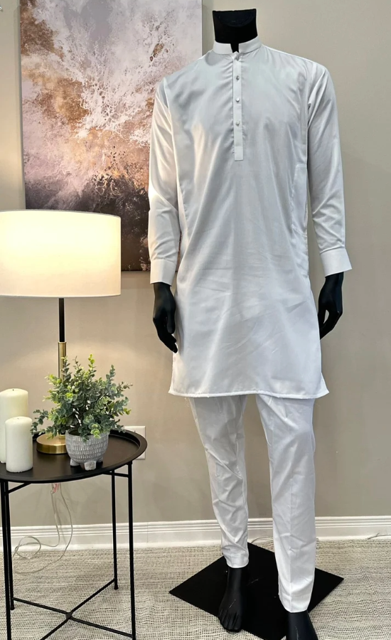 Men White Kurta Pajama Extra Large