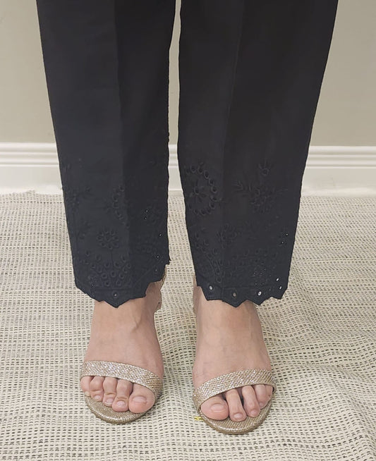 Black Chikankari Trouser