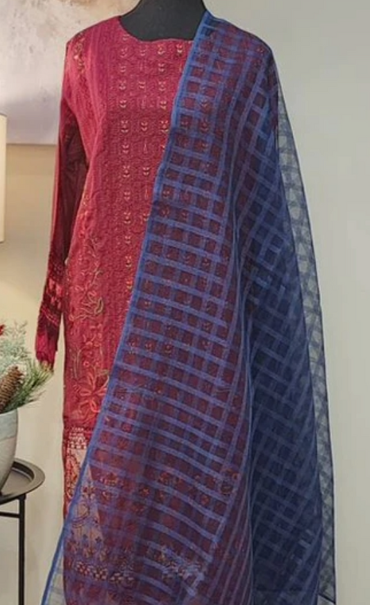 BLUE CHECKERED DUPATTA