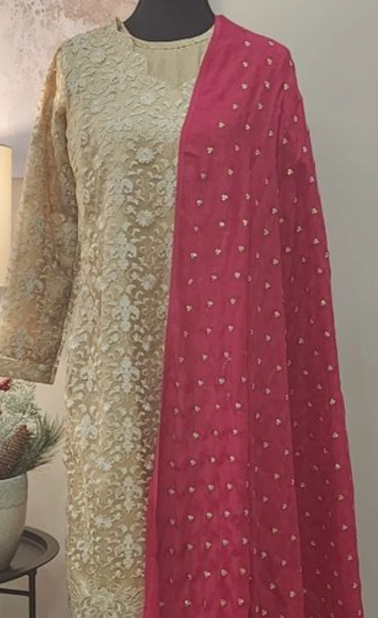 PINK GOLD DUPATTA