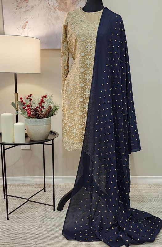 NAVY BLUE GOLD DUPATTA