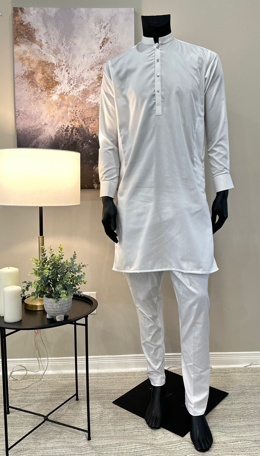 Men White Kurta Pajama Extra Large