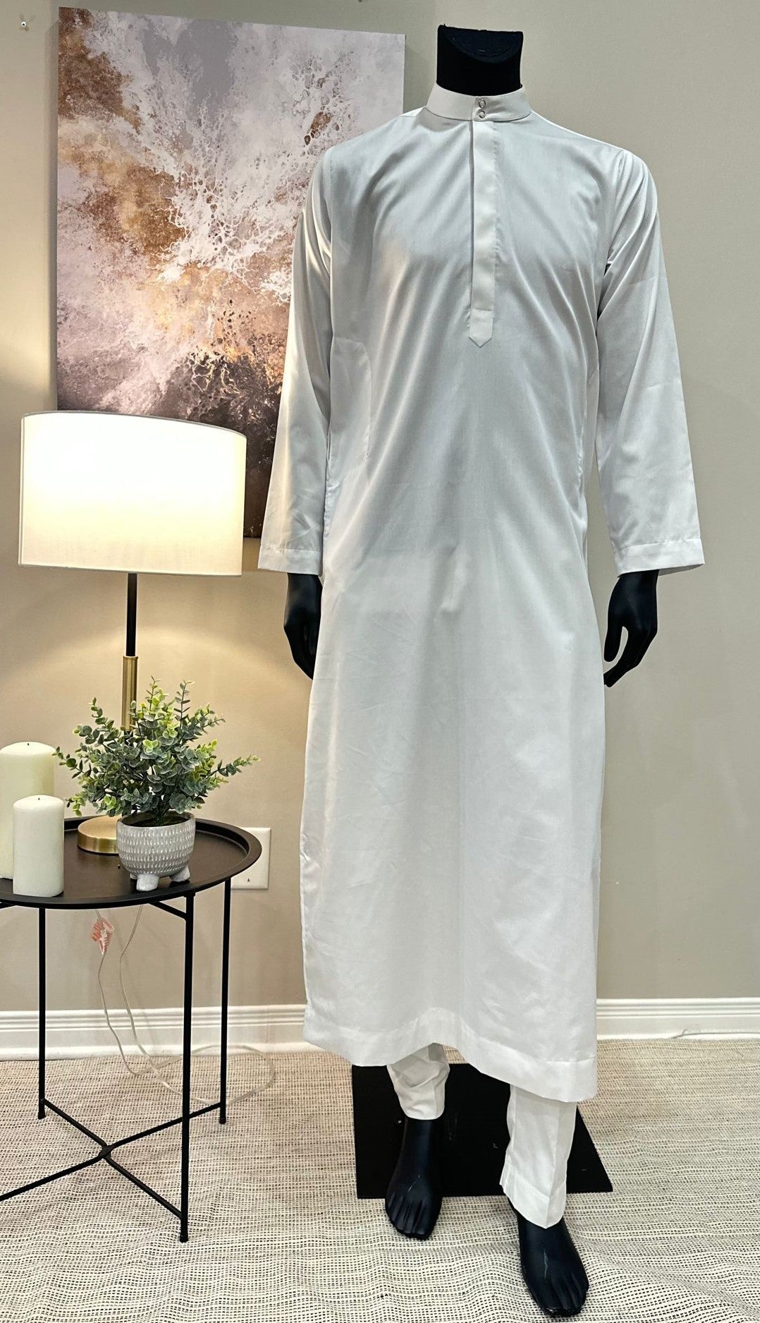 WHITE THOBE WITH TROUSER