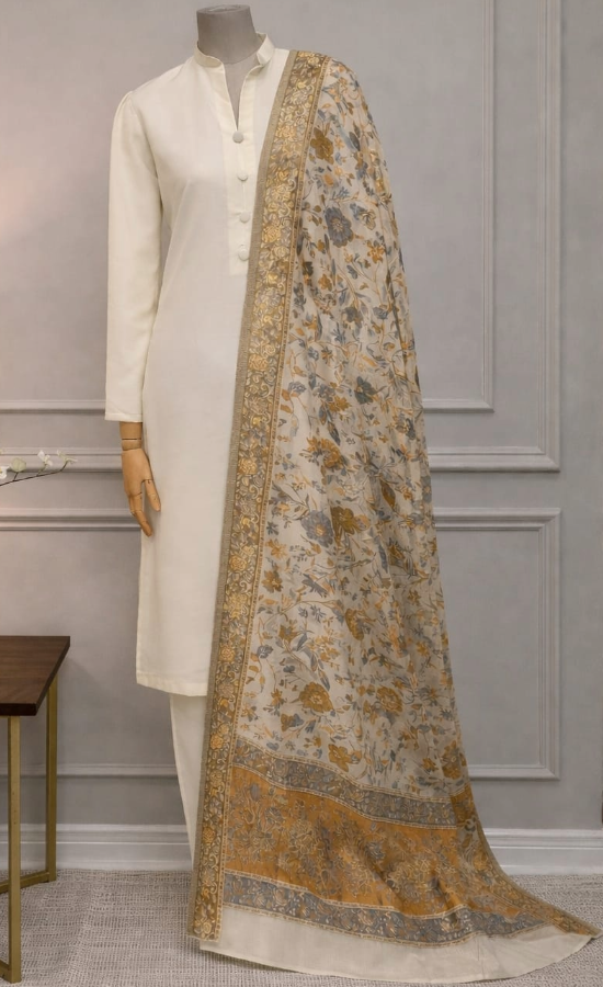 Cream Kani Shawl