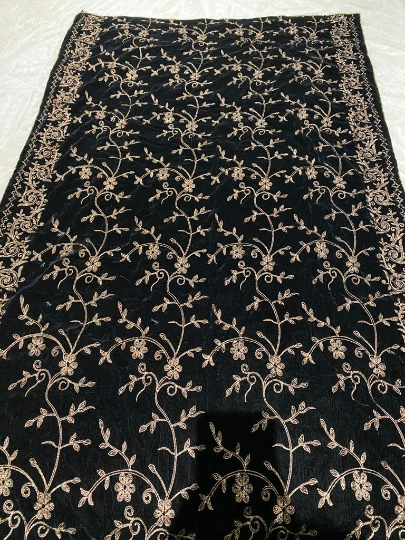 Black and Rose Gold Velvet Shawl