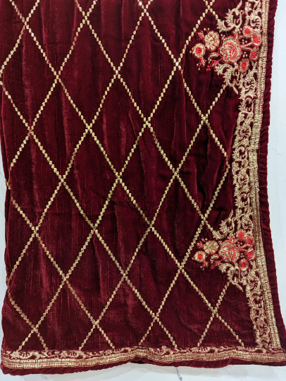 Red Velvet Shawl